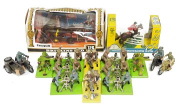 Two boxed Britains sets, No.2075 show jumper and rider, and No.4675 Catapult, together with a