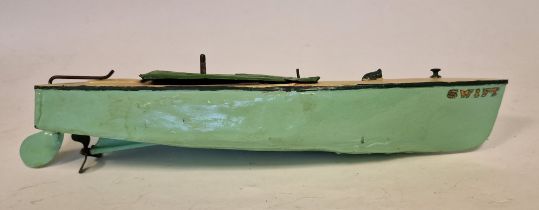 LOT WITHDRAWN Hornby No.2 "Swift" tinplate speedboat
