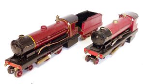 Two possibly Bowman live steam locomotives to include 4-4-0 No.012 maroon livery and a similar 4-4-0