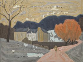 Bryan Senior (b.1935) Oil on canvas "Vale Path", signed lower left, framed, 51cm x 63cm, bears Crane