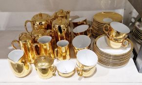 True Porcelain gilt ground oven to tableware part breakfast service, composite, printed black and