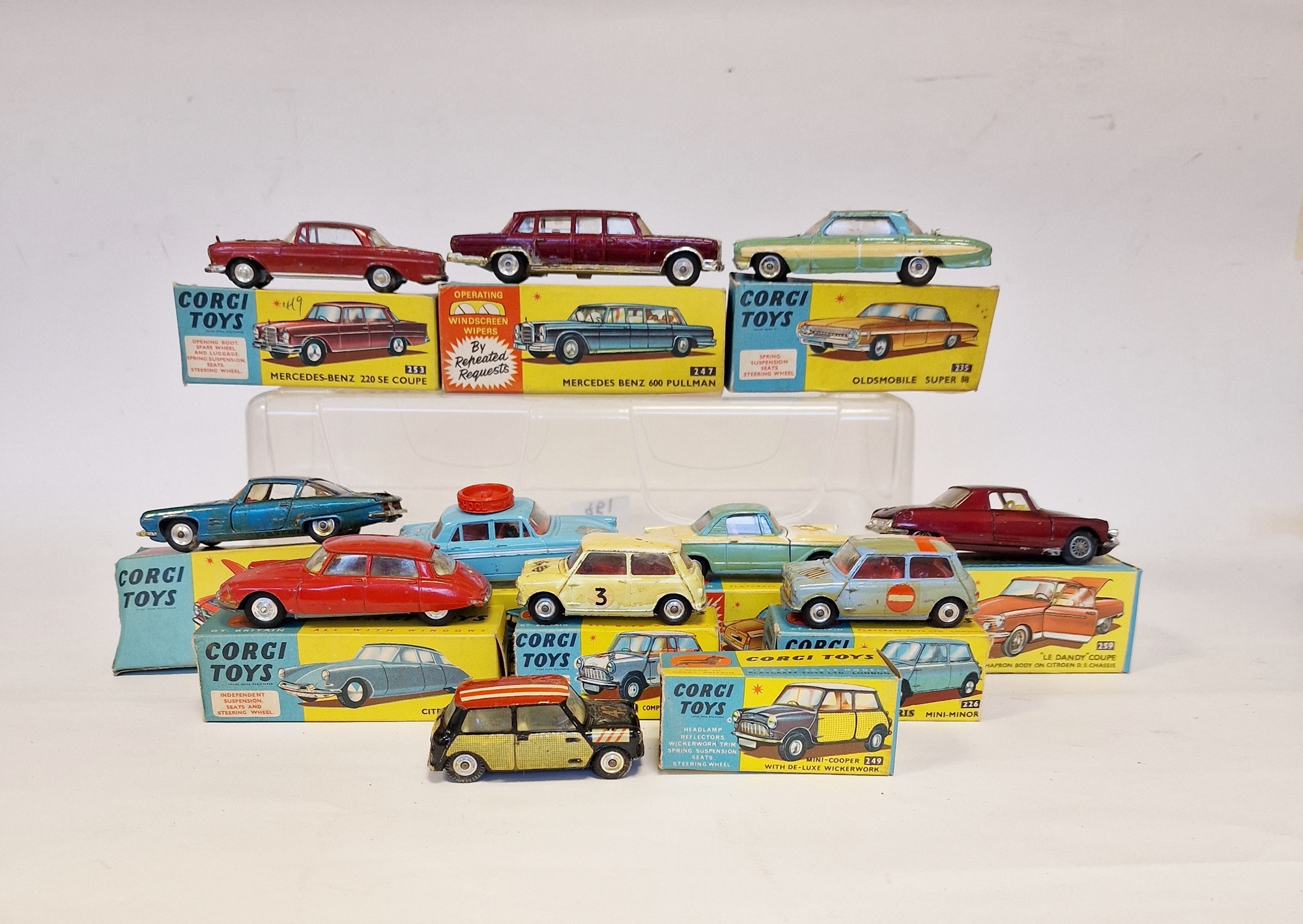 Quantity of playworn Corgi Toys with boxes (flap cut) to include 247 Mercedes Benz 600 Pulman, 253 - Image 2 of 2