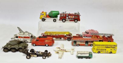 Quantity of playworn diecast models to include Dinky Toys 285 Merryweather Marquis fire tender,