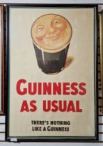 Two Guinness advertising posters after John Gilroy, "Guinness As Usual" No.16 from the series, dated