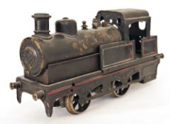 Possibly Bing 2-2-0 live steam locomotive (no tender) with black and red, white double lined livery