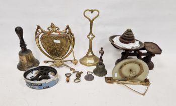 Assorted collectables including a set of Edwardian brass-mounted postal scales, an early 20th