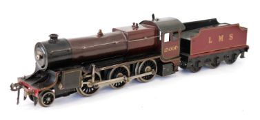 Bassett-Lowke O gauge 2-6-0 live steam locomotive no.13000 with six wheel LMS tender in maroon