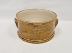 19th century Baird & Tatlock stoneware treacle glazed chemist's laboratory bowl, of shallow