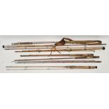 Group of vintage fishing rods including S.Allcock & Co, Redditch x 2, a Millward's Spinmaster, a S.