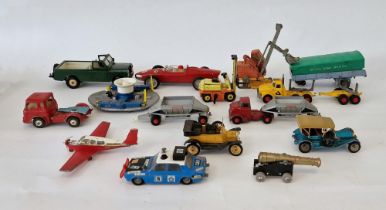 Quantity of playworn diecast model cars to include Corgi Toys Hillman Hunter, Corgi Major Toys H.D.