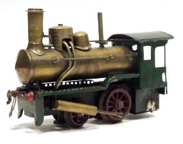 Bing O gauge live steam Storkleg 0-4-0 locomotive (no tender) (appears repainted)