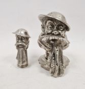 Bruce Bairnsfather 'Old Bill' chrome car mascot, rd no 559204, 11.5cm high, together with a