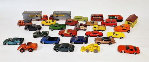 Quantity of playworn Matchbox diecast model cars to include "Matchbox" Series No.55 or 73 Mercury,