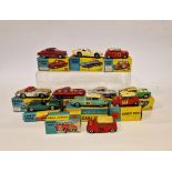 Quantity of playworn Corgi Toys with boxes (flap cut) to include 310 Chevrolet Corvette Sting Ray,