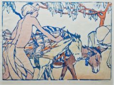 After Mabel Alington Royds (1874-1941) Woodcut on paper 'The Donkeyboy', signed in pencil lower