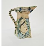 Amanda Popham (b.1954) 'I Was Thirsty And Ye Gave Me A Drink' studio pottery hexagonal jug,