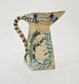 Amanda Popham (b.1954) 'I Was Thirsty And Ye Gave Me A Drink' studio pottery hexagonal jug,