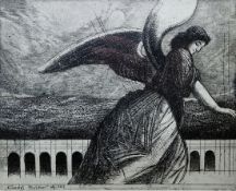 Leo Kundas Mysakov (Russian b. 1953) Etching "The White Angel in Central Park", signed and dated