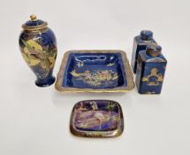 Small quantity of Carlton Ware ‘New Mikado’ pattern items with blue ground, to include a vase and