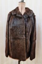 Three-quarter length vintage coney fur coat, labelled 'James Smith Furriers, Hanley, Staffs' and a