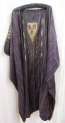Vintage Syrian Abba/Aba, dark brown/purple silk, c. 1900 with gold-coloured thread detail, these
