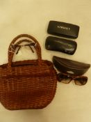Fendi sunglasses in original Fendi case, a Chanel sunglasses case (no glasses), a pair of Bulgari
