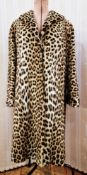 1960s leopard coat, labelled 'Maxwell Croft, London and Bath', turned cuffs, side pockets, with