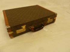 Louis Vuitton monogram 'President Classeur' briefcase, featuring logo stamped leather, rigid leather