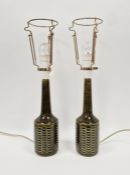 Per Linnemann-Schmidt for Palshus, Denmark (1912-1999) pair of studio pottery table lamps model DL.