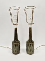 Per Linnemann-Schmidt for Palshus, Denmark (1912-1999) pair of studio pottery table lamps model DL.