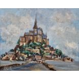 L Edward Morgan (20th century) Oil on canvas Mont Saint-Michel, signed lower left, 39cm x 49cm
