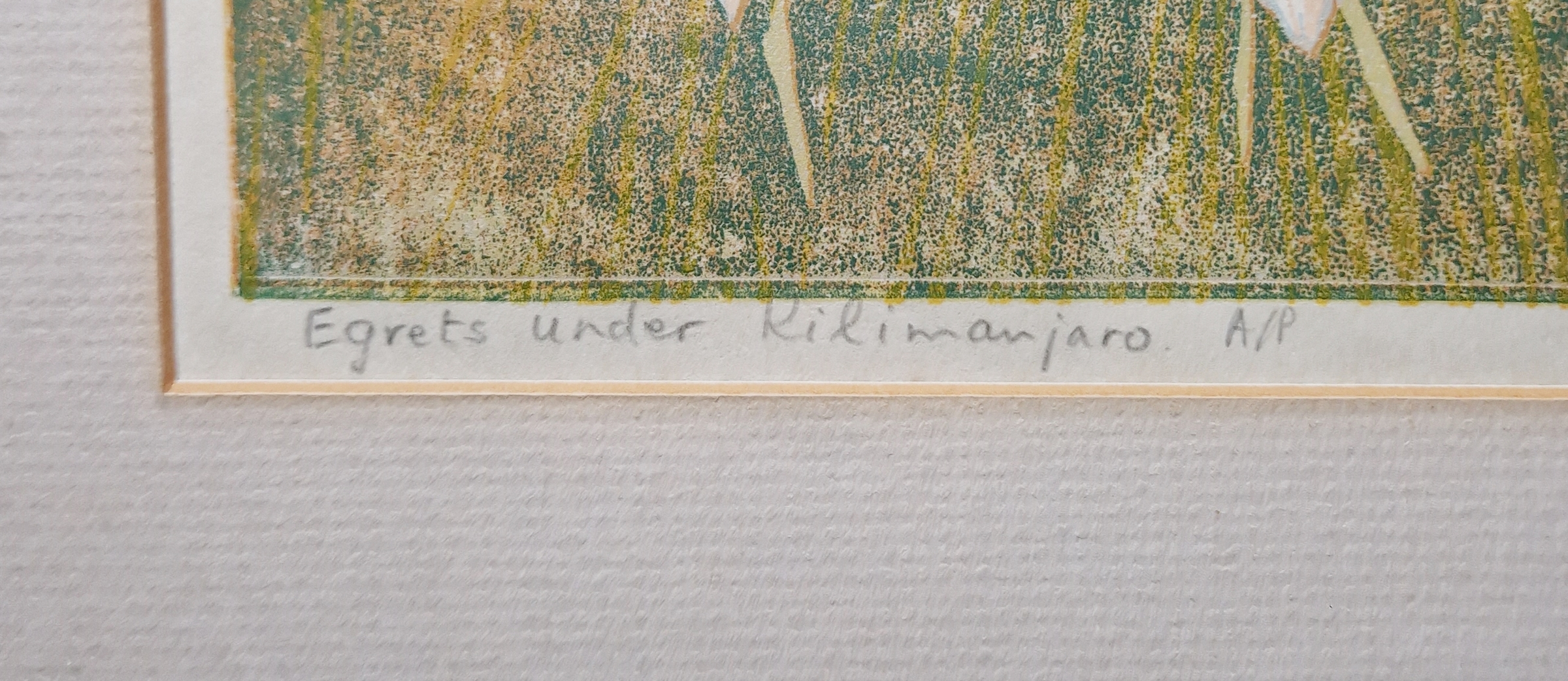Pauline S Hall (20th/21st century) Colour lithograph 'Egrets Under Kilimanjaro', artist's proof, - Image 4 of 4