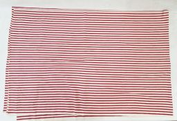 Fabric -  Anna French 'Climbing Rose' 1996, quantity, and a good length of red and white ticking