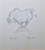 Claire Minter-Kemp (20th-21st century) Two pencil drawings on paper 'Bullseye' and 'Bulldoze',