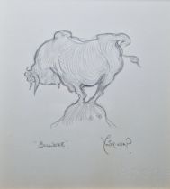 Claire Minter-Kemp (20th-21st century) Two pencil drawings on paper 'Bullseye' and 'Bulldoze',