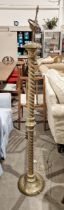 Early 20th century brass barleytwist standard lamp  Condition Report The height is approx 160cm, the