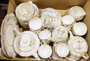 Crown Staffordshire 'Brendan' pattern part tea/coffee set to include teapot, coffee pot, cups and