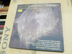 A collection of vinyl classical LP's including boxed sets, ie JS Bach, The Saint Matthew Passion,