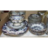 Quantity of Kaolin table wares to include two large platters, a tazza, bowls, plates, etc, an