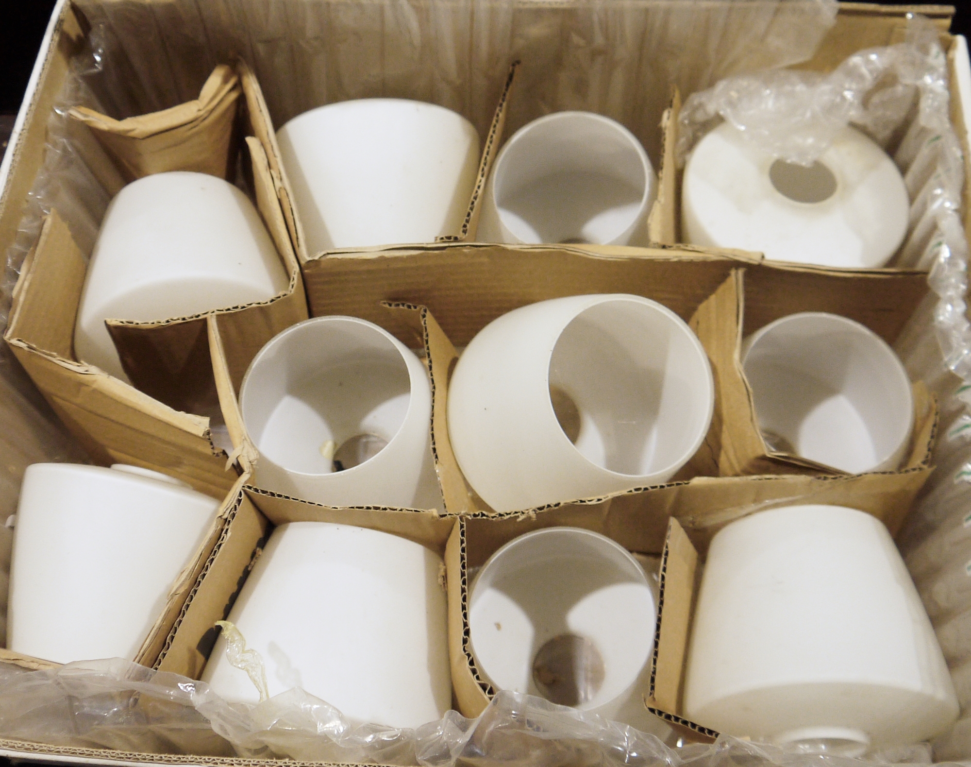 Large quantity of glass lampshades and a childs vintage telephone intercom (5 boxes) - Image 3 of 5