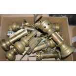 Quantity of GWR brass lamp fittings, some needing repair and other fittings ( 2 boxes)