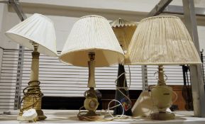 Two onyx table lamps and two further modern table lamps (4)