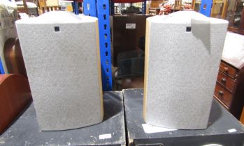 Pair of KEF Q1 series speakers in grey and beech colours