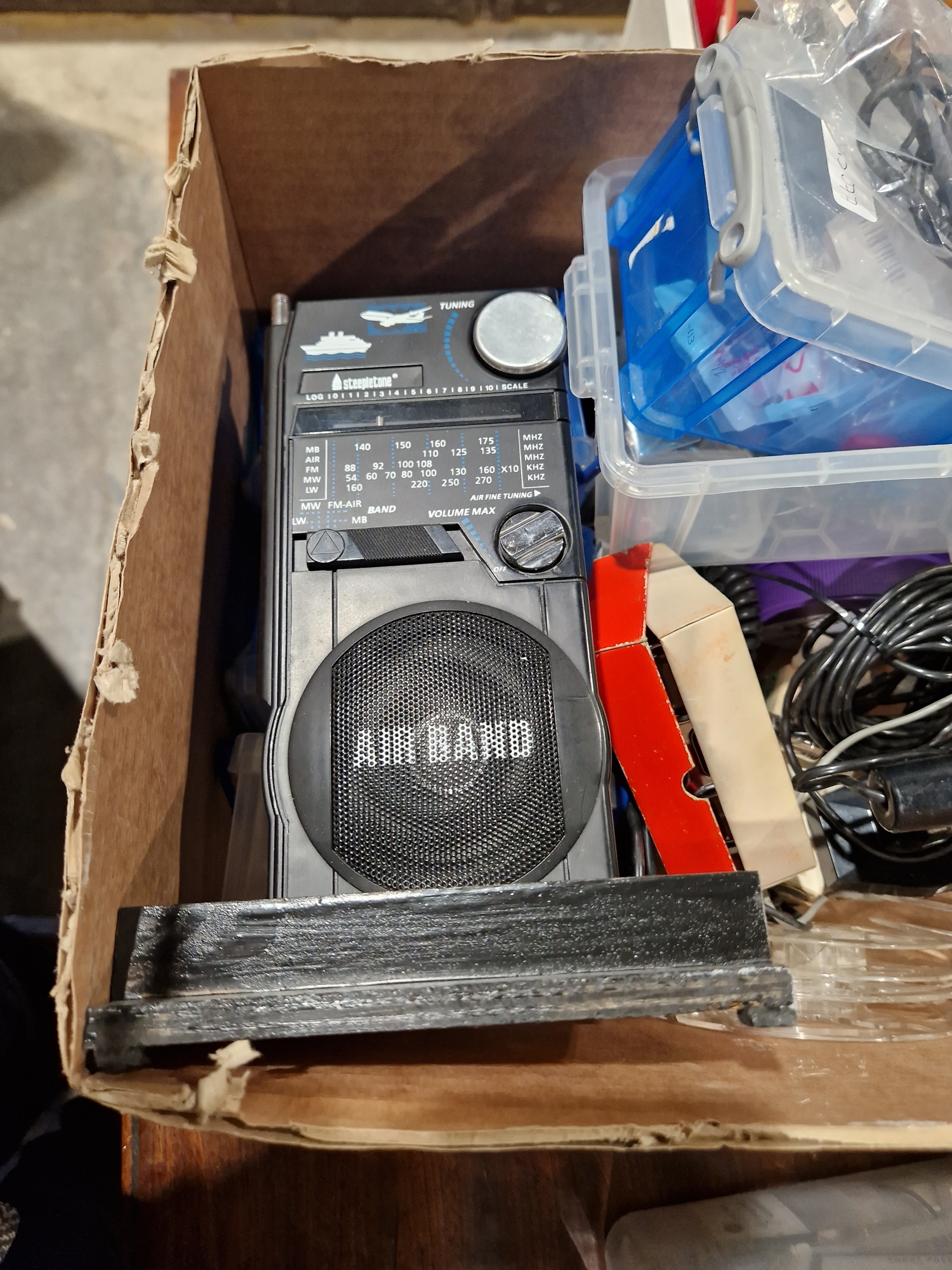 Two boxes of audio HI-Fi items including replacement stylii, reel to reel tapes, headphones, - Image 2 of 9