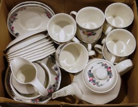 Royal Doulton 'Autumns Glory' part tea service to include teapot, cups and saucers, side plates,
