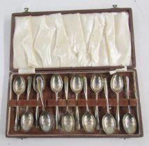 Set of twelve Elizabeth II coronation silver teaspoons, housed in original fitted box, hallmarked