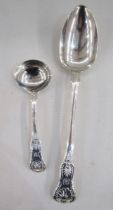Early Victorian silver kings pattern gravy spoon, hallmarked London 1845, by Charles Lias, 82.4g/2.