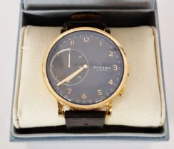 Modern Skagen Connected wristwatch, the circular dial having Arabic numerals denoting hours,