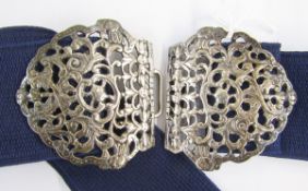 Silver buckle, foliate scroll and mask pierced, marks slightly worn, but possibly London 1888