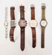 Assortment of five wristwatches to include a gent's Sekonda Chronograph, a Superdry, a Lorus, etc (